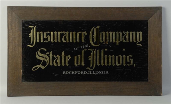 REVERSE ON GLASS STATE OF ILLINOIS INSURANCE SIGN 