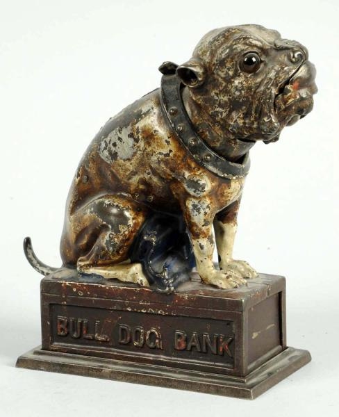CAST IRON BULL DOG MECHANICAL BANK.               