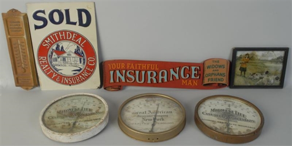 LOT OF 7: PIECES OF INSURANCE ADVERTISING.        