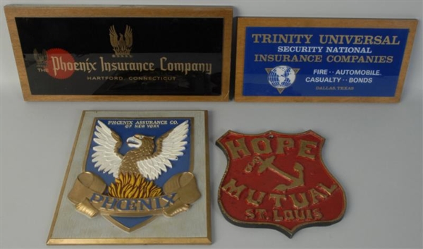 LOT OF 4:  INSURANCE SIGNS.                       