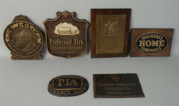 LOT OF 6: INSURANCE SIGNS.                        