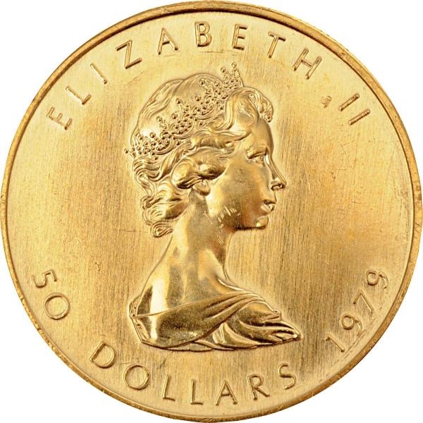1979 1 OUNCE GOLD MAPLE LEAF CANADIAN COIN.       