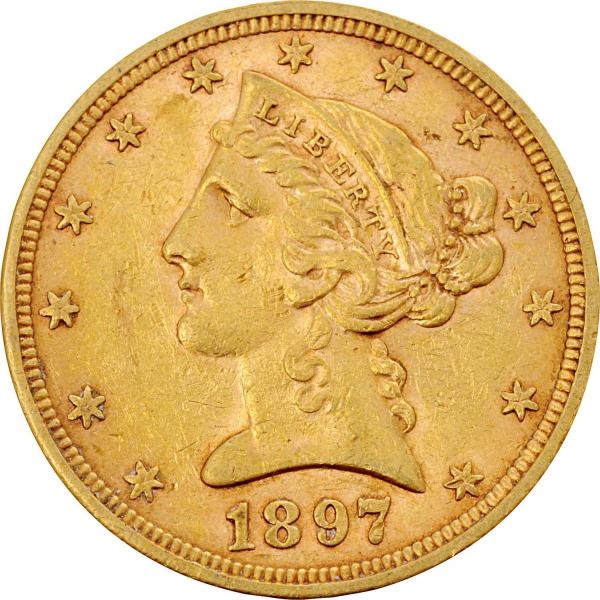1907 $5 GOLD LIBERTY COIN.                        