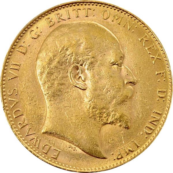 1908 BRITISH SOVEREIGN GOLD COIN.                 