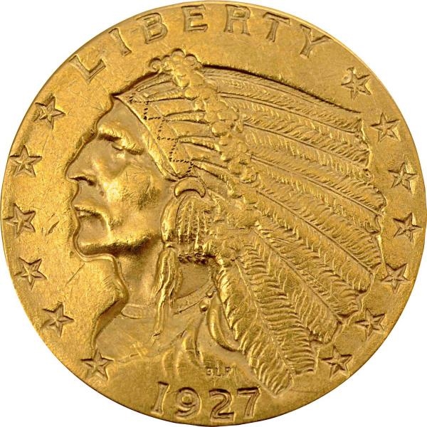 1927 $2.5 GOLD COIN.                              