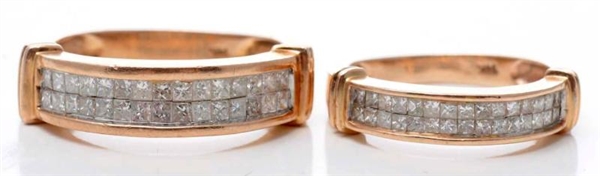 LOT OF 2: 14K Y. GOLD & DIAMOND RINGS.            