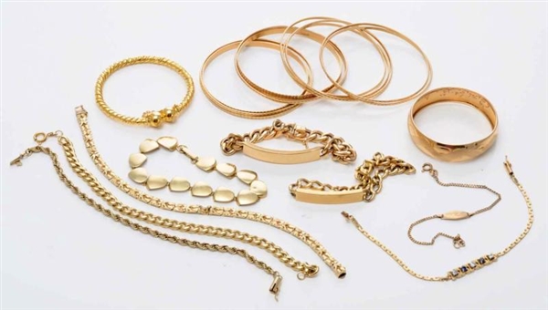 LOT OF 14K & 18K GOLD ACCESSORIES.                