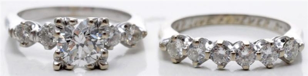 LOT OF 2: DIAMOND WEDDING RING SET.               
