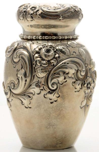 STERLING SILVER LIDDED CANISTER.                  