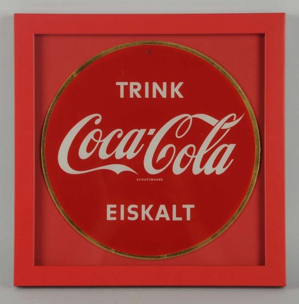 GERMAN 40S-50S REVERSE GLASS SIGN.              