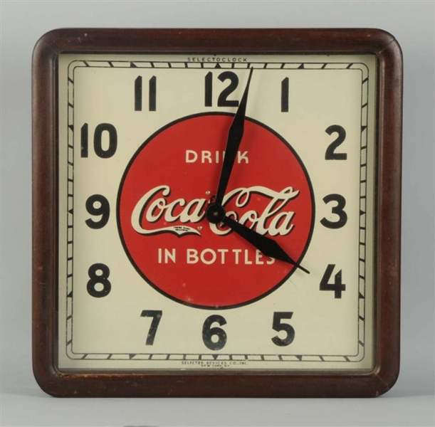 1930S COCA-COLA ELECTRIC CLOCK.                  