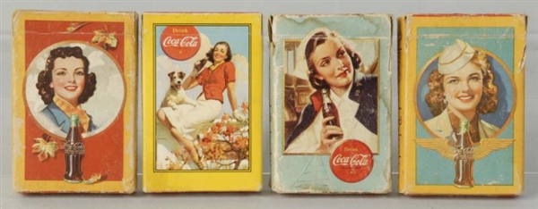 LOT OF 4: 1940S COCA-COLA CARD DECKS.             