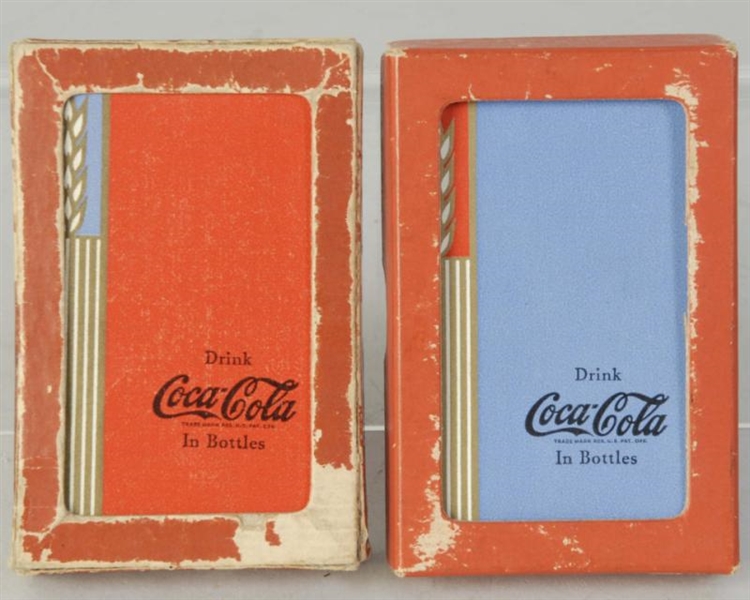 1939 COCA-COLA RED & BLUE CARD DECKS.             