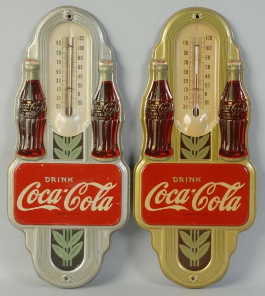 LOT OF 2: 1941 COCA-COLA THERMOMETERS.            