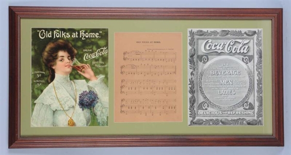 FRAMED 1909 COCA-COLA SHEET MUSIC.                
