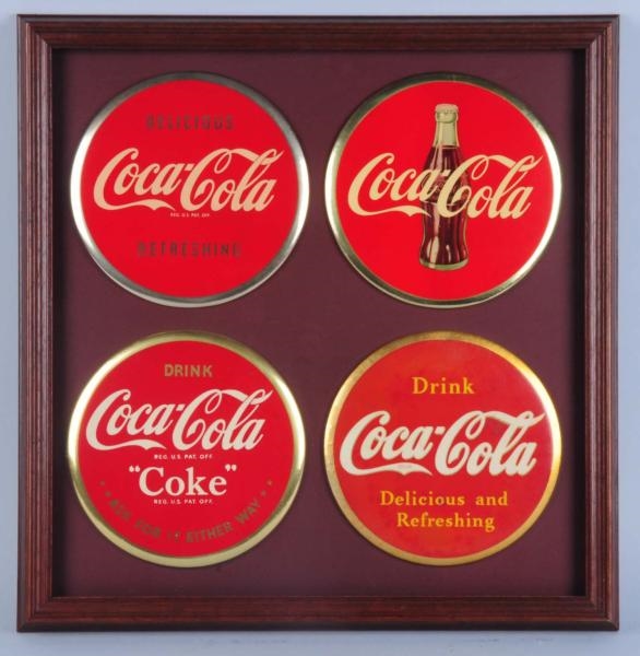 LOT OF 4: COCA-COLA CELLULOID SIGNS.              