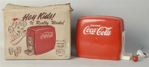 1950S COCA-COLA TOY DISPENSER & BOX.              