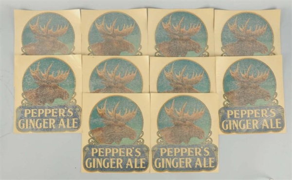 LOT OF 10: PEPPERS GINGER ALE LARGE DECALS.       