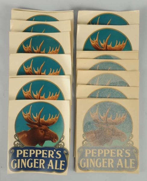 LOT OF  50: PEPPERS GINGER ALE DECALS.           