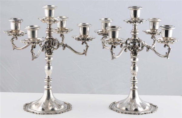 PAIR OF MEXICAN FIVE-LIGHT CANDELABRAS.           