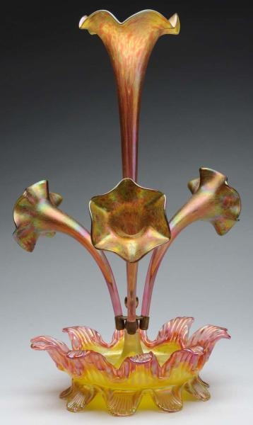 ART GLASS FLOWER EPERGNE FORMS.                   