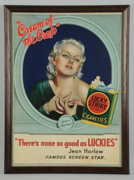1930S-40S JEAN HARLOW LUCKY STRIKE POSTER.        