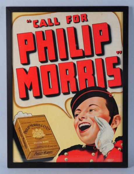 1940S-50S PHILLIP MORRIS CARDBOARD POSTER.        