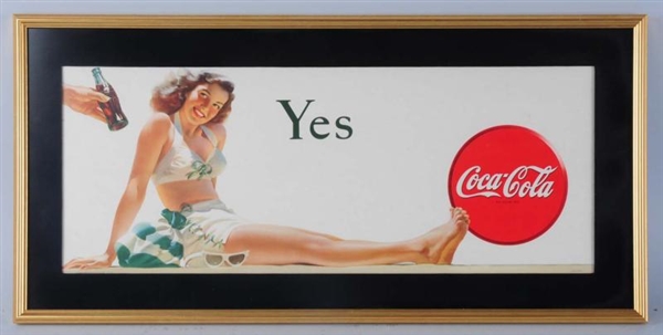 COCA-COLA SMALL YES POSTER.                       