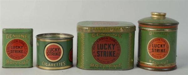 LOT OF 4: LUCKY STRIKE TOBACCO TINS.              