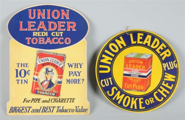 LOT OF 2: UNION LEADER CARDBOARD SIGNS.           