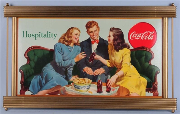 1947 SMALL COCA-COLA POSTER IN NEWER FRAME.       