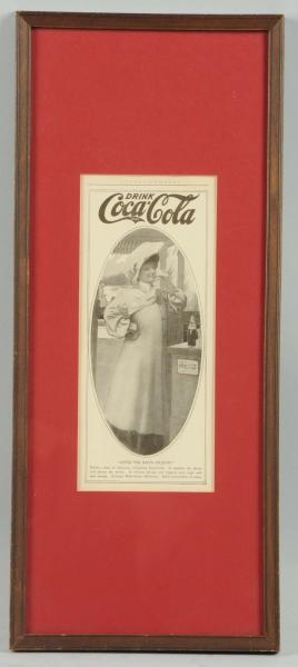 FRAMED C.1910 COCA-COLA MAGAZINE AD.              