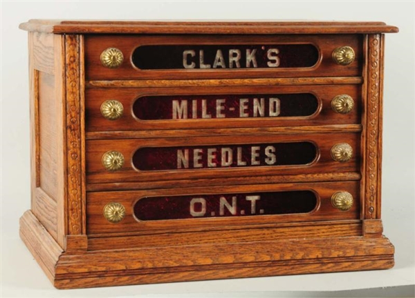 CLARKS MILE END NEEDLES SPOOL CABINETS.          