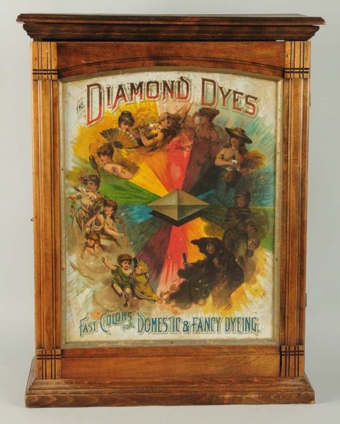 DIAMOND DYES CABINET WITH COLORFUL DIAMOND RAYES  