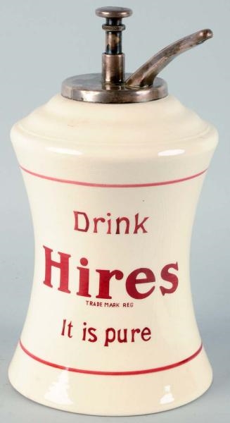 HIRES ROOT BEER HOUR GLASS SYRUP DISPENSER.       