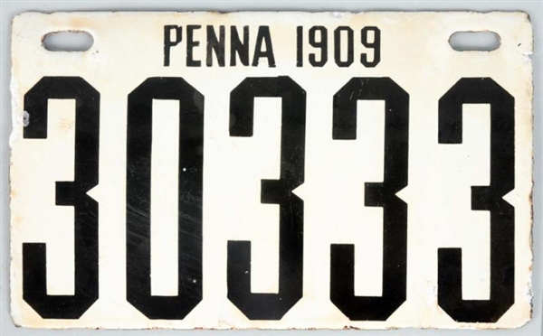 1909 PENNSYLVANIA PLATE 30333.                    