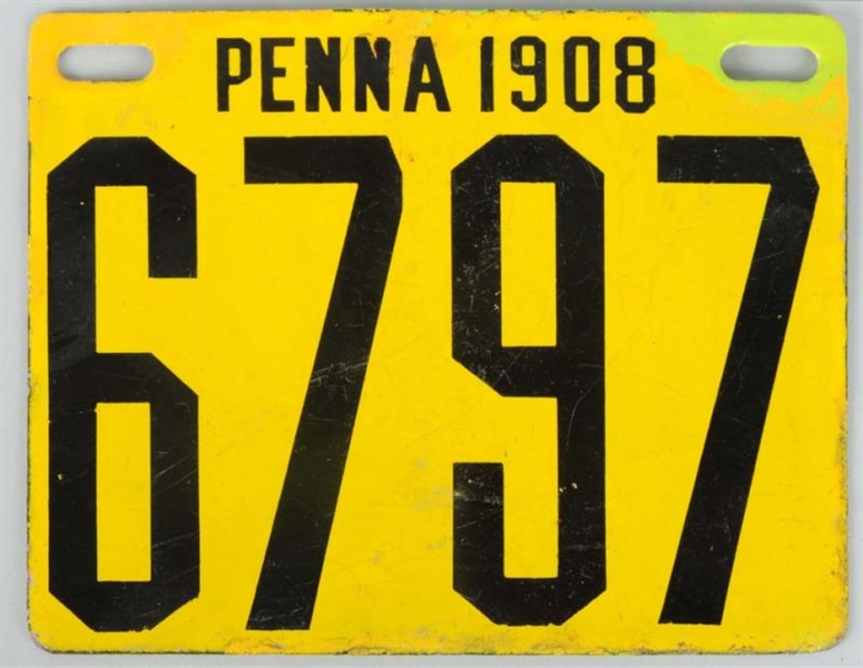 1908 PENNSYLVANIA PLATE 6797.                     
