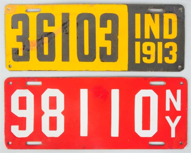 LOT OF 2: SIGNAL YEAR PORCELAIN LICENSE PLATES.   