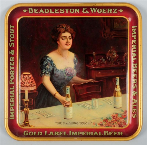 BEADLESTON & WORZ BEER SERVING TRAY.              