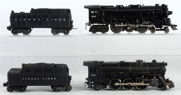 LOT OF 2: LIONEL ENGINES WITH TENDERS.            