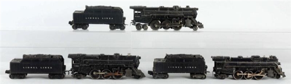 LOT OF 3: LIONEL ENGINES WITH TENDERS.            
