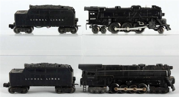 LOT OF 2: LIONEL ENGINES WITH TENDERS & 4 BOXES.  