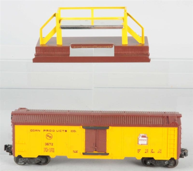 LIONEL TRAIN CAR WITH STATION.                    