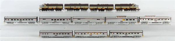LOT OF 12: PIECE TENSHODO TRAIN SET WITH BOXES.   