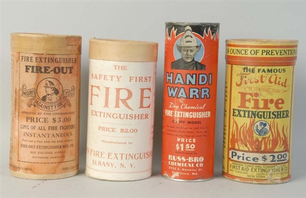 LOT OF 4: FIRE EXTINGUISHERS.                     