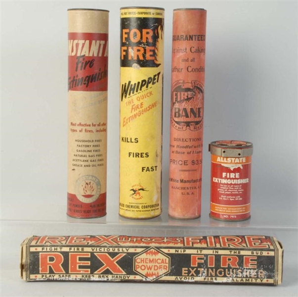 LOT OF 5: FIRE EXTINGUISHERS.                     