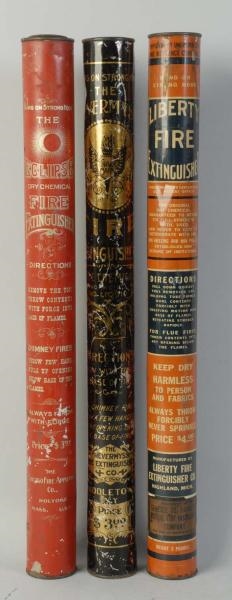 LOT OF 3: FIRE EXTINGUISHERS.                     