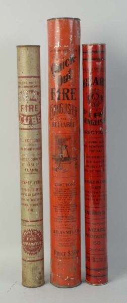 LOT OF 3: FIRE EXTINGUISHERS.                     