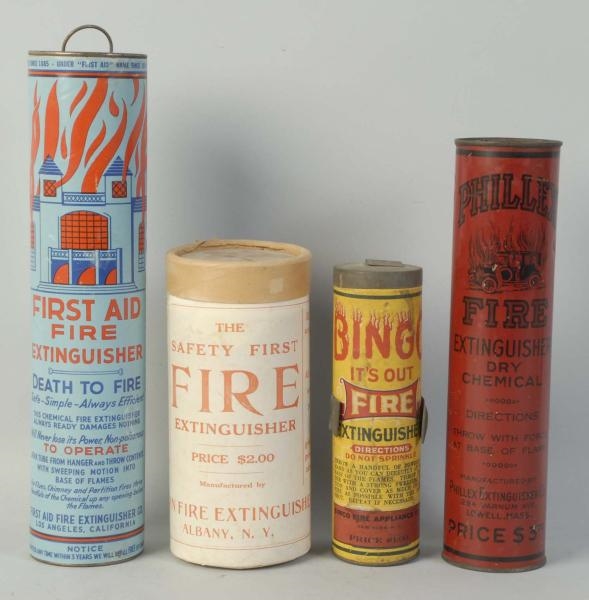 LOT OF 4: FIRE EXTINGUISHERS.                     