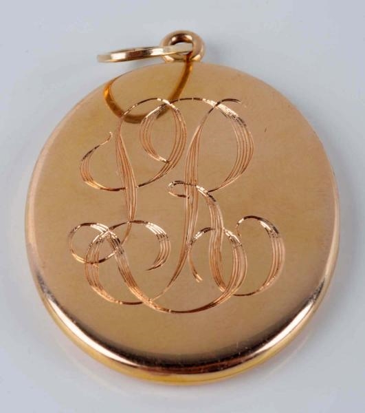 14K GOLD ENGRAVED VICTORIAN PICTURE LOCKET.       